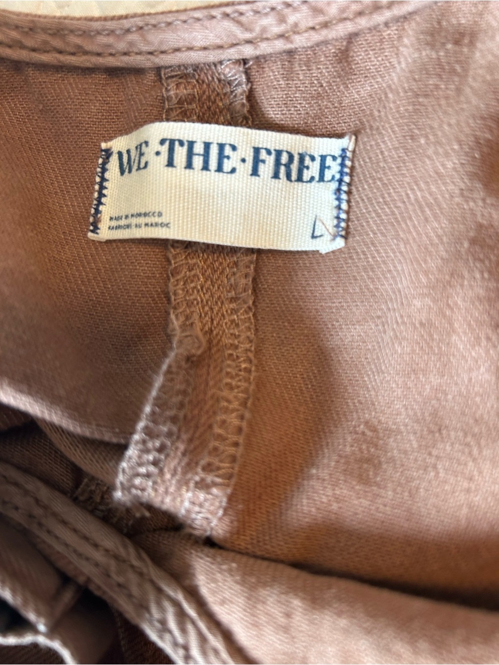 Free People We The Free High Roller Jumpsuit Brown Large L Excellent Condi - Picture 3 of 9